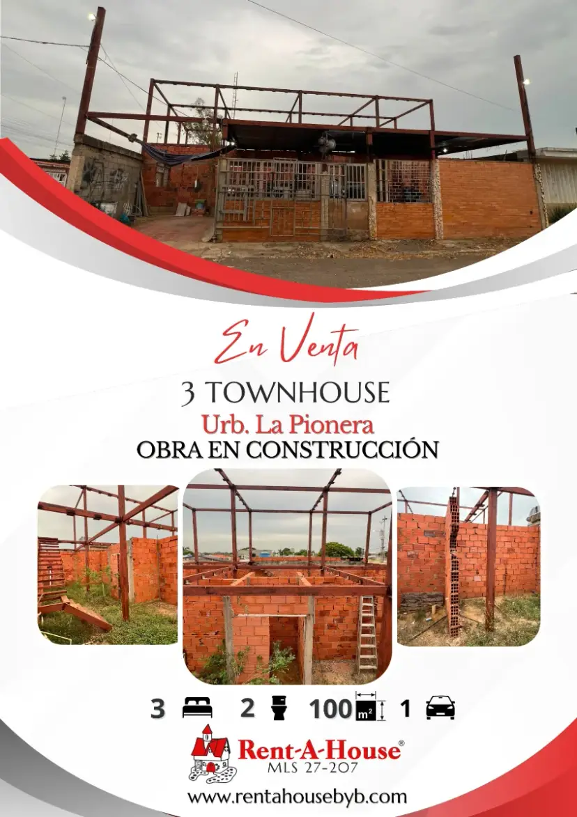 OPORTUNIDAD DE INVERSIÓN 3 TOWNHOUSE EN VENTA EN ZONA OESTE URBANIZACIÓN LA PIONERA 