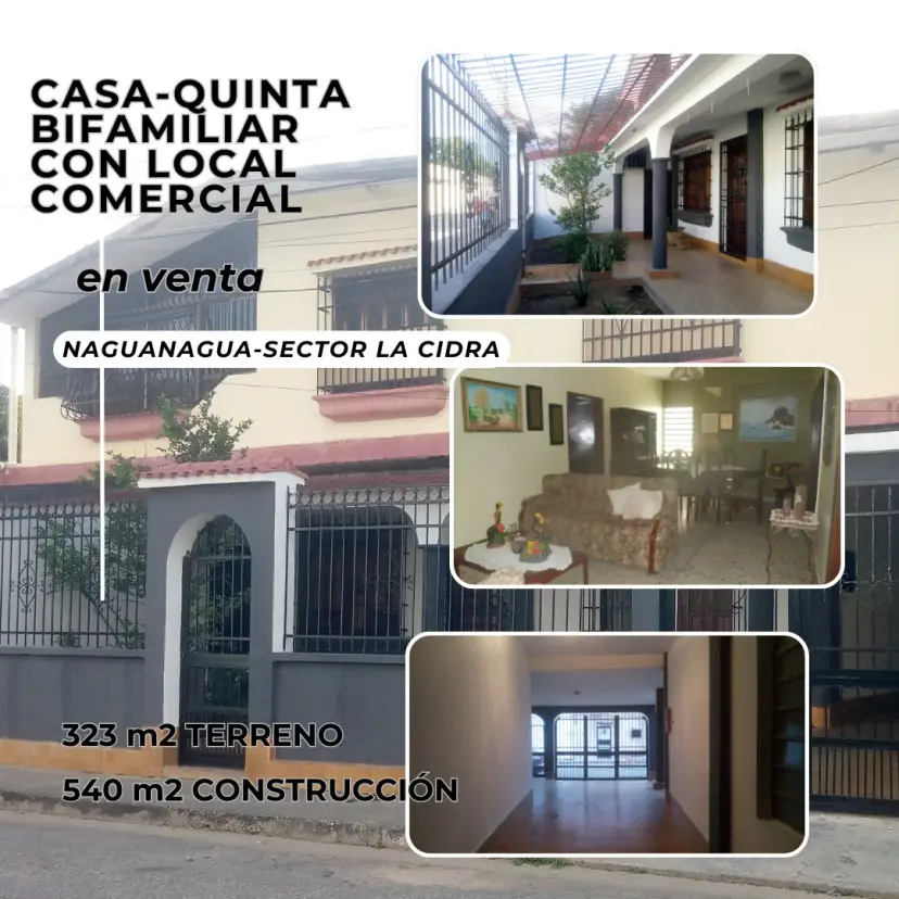 Casa Bifamiliar con Local Comercial en Naguanagua
