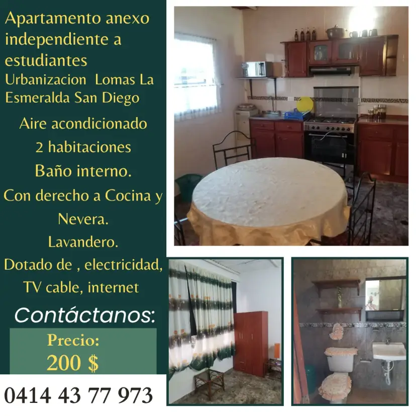 Alquilo Apartamento Anexo en Lomas de La Esmeralda. San Diego