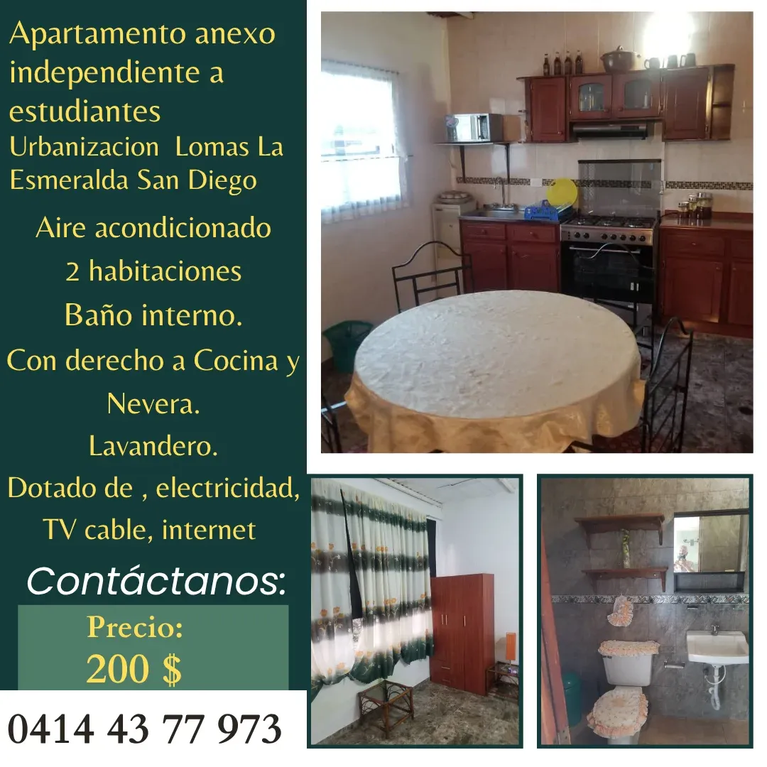 Alquilo Apartamento Anexo en Lomas de La Esmeralda. San Diego