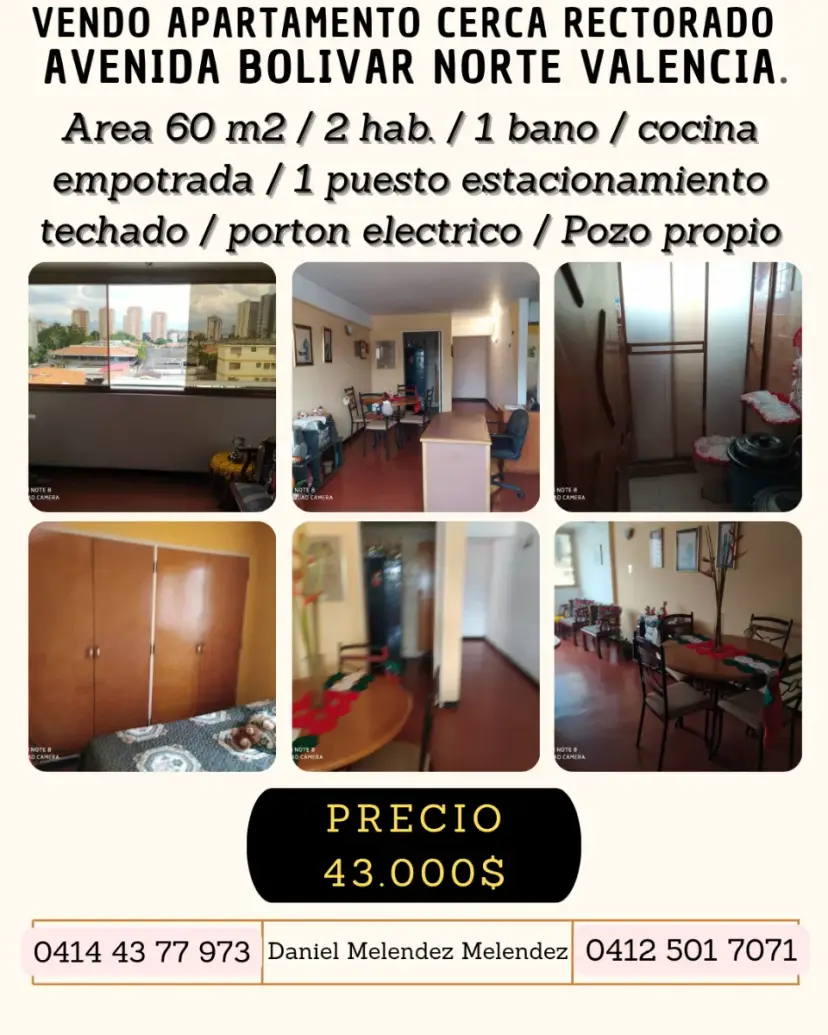 Vendo APTO. Edificio Céntrico a 1 cuadra de Av. Bolívar Norte, Valencia