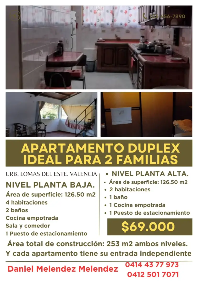 Vendo Apartamento DUPLEX, en Residencias EL PARAISO. Urbanización Lomas del Este. Valencia. Carabobo