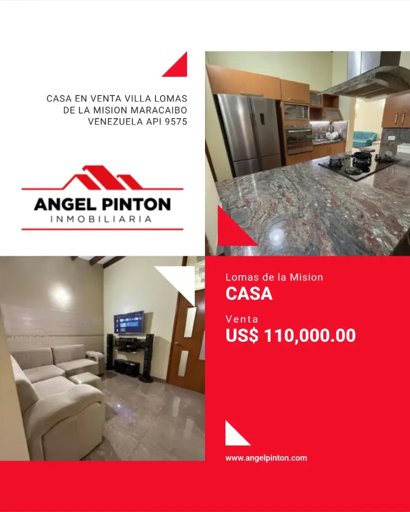CASA EN VENTA VILLA LOMAS DE LA MISION MARACAIBO VENEZUELA API 9575