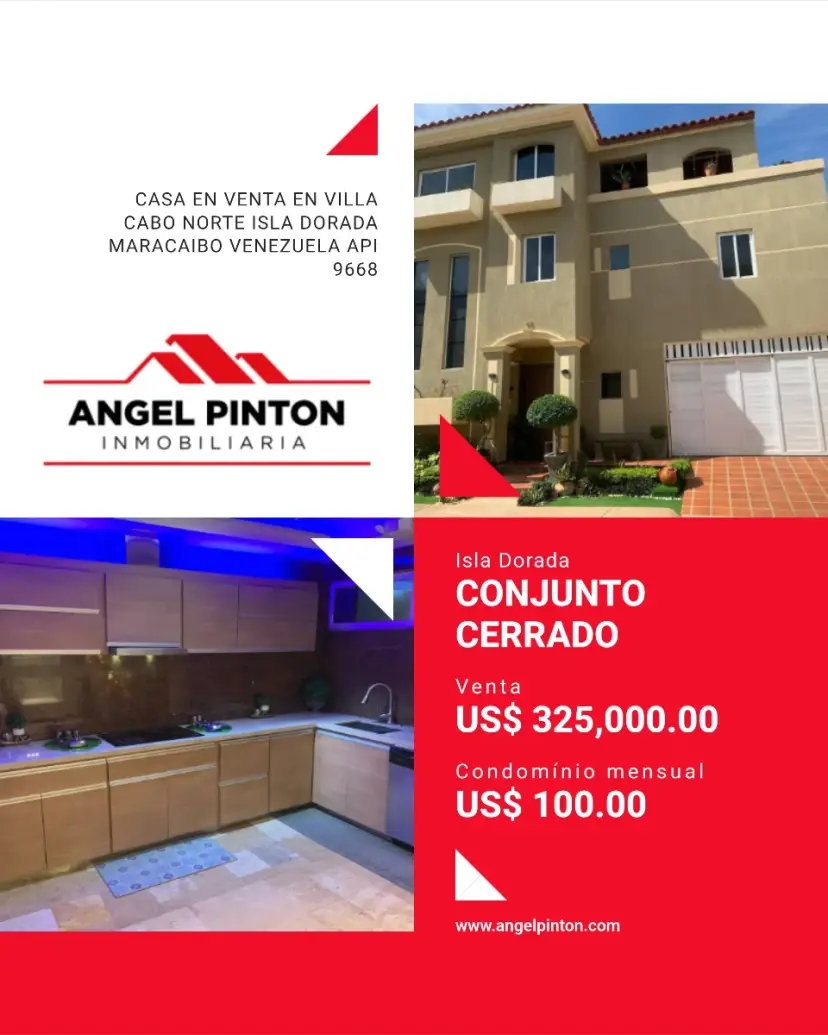 CASA EN VENTA EN VILLA CABO NORTE ISLA DORADA MARACAIBO VENEZUELA API 9668