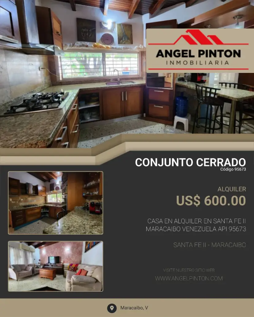 CASA EN ALQUILER EN SANTA FE II MARACAIBO VENEZUELA API 95673