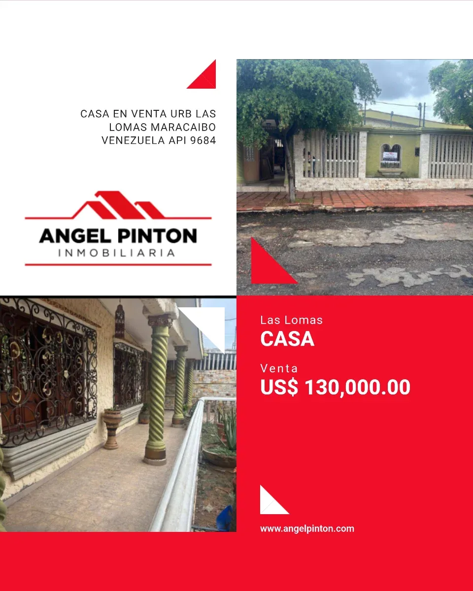 CASA EN VENTA URB LAS LOMAS MARACAIBO VENEZUELA API 9684