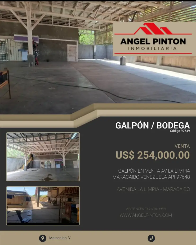 GALPÓN EN VENTA AV LA LIMPIA MARACAIBO VENEZUELA API 97648