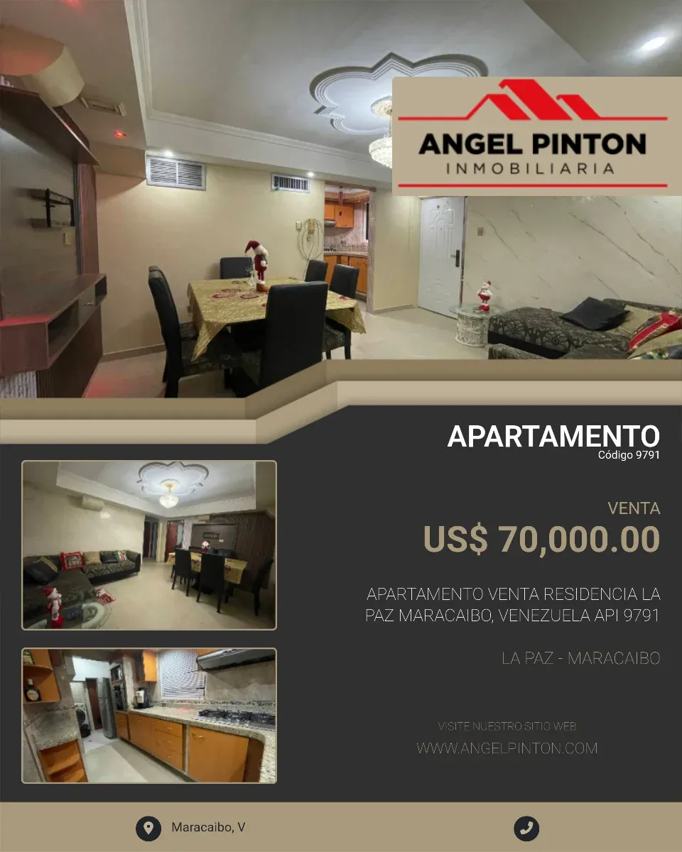 APARTAMENTO VENTA RESIDENCIA LA PAZ MARACAIBO, VENEZUELA API 9791