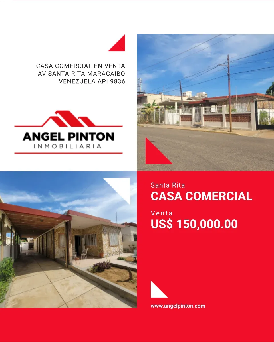 CASA COMERCIAL EN VENTA AV SANTA RITA MARACAIBO VENEZUELA API 9836