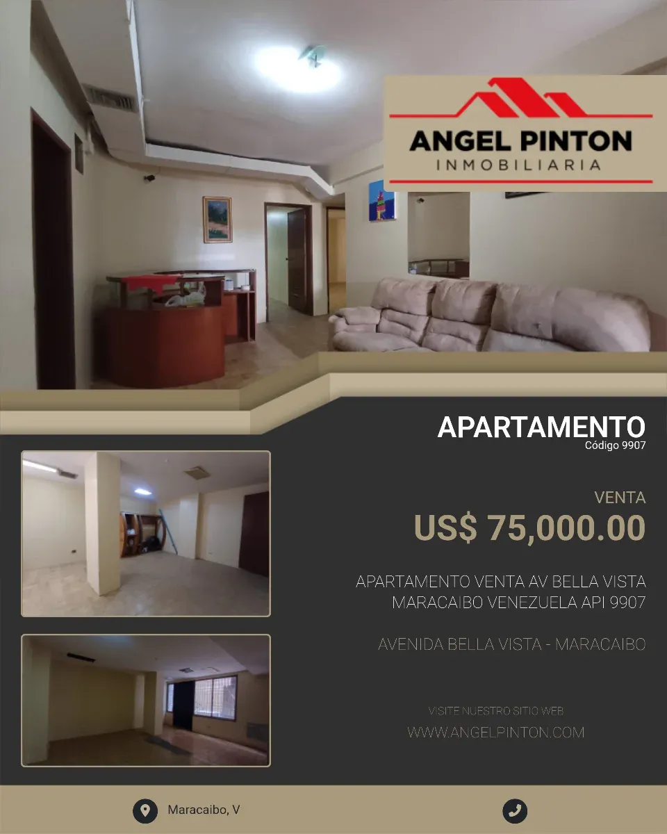 APARTAMENTO VENTA AV BELLA VISTA MARACAIBO VENEZUELA API 9907
