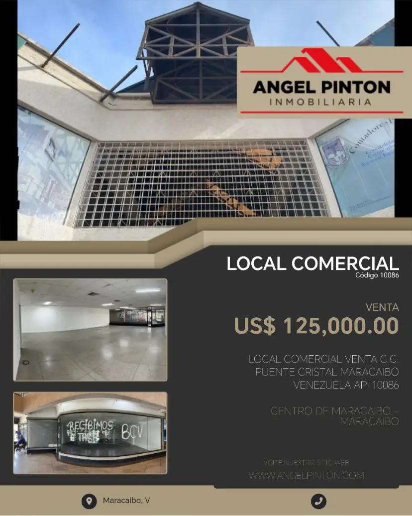 LOCAL COMERCIAL VENTA C.C. PUENTE CRISTAL MARACAIBO VENEZUELA API 10086