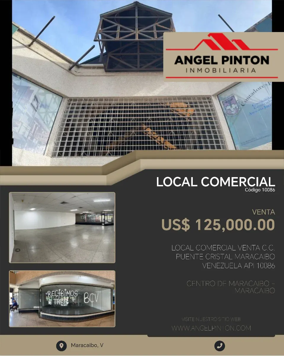 LOCAL COMERCIAL VENTA C.C. PUENTE CRISTAL MARACAIBO VENEZUELA API 10086