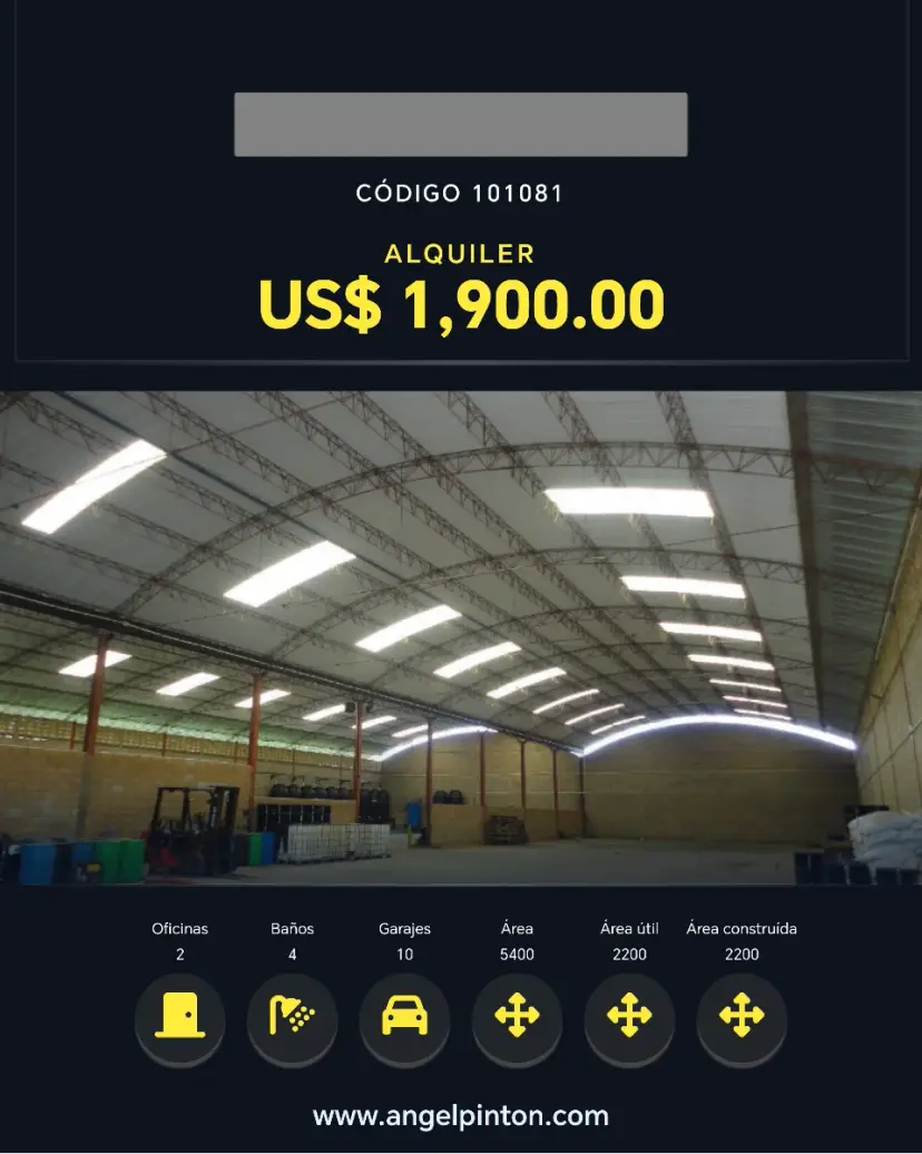 GALPÓN ALQUILER ZONA INDUSTRIAL NORTE MARACAIBO VENEZUELA API 101081