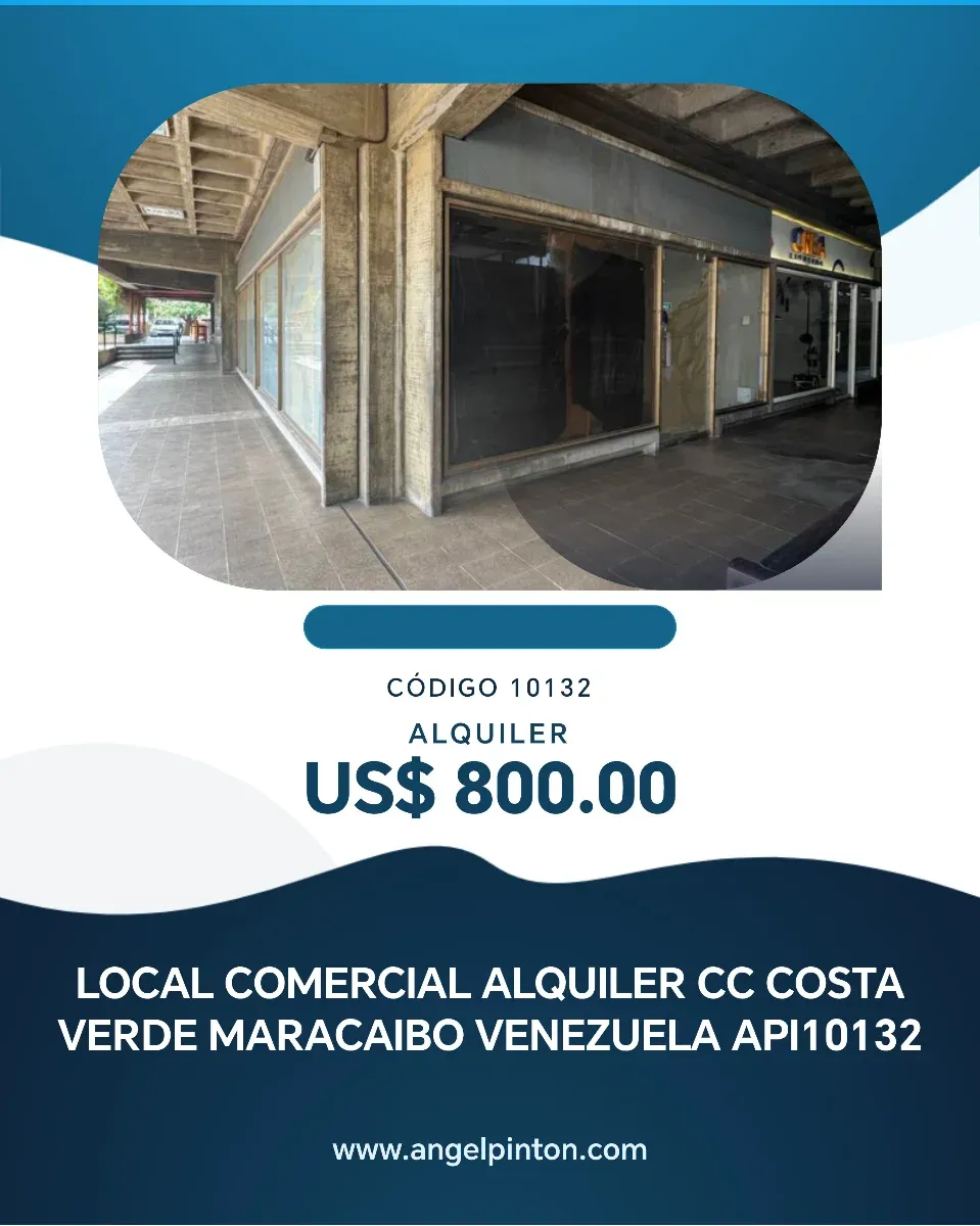 LOCAL COMERCIAL ALQUILER CC COSTA VERDE MARACAIBO VENEZUELA API10132