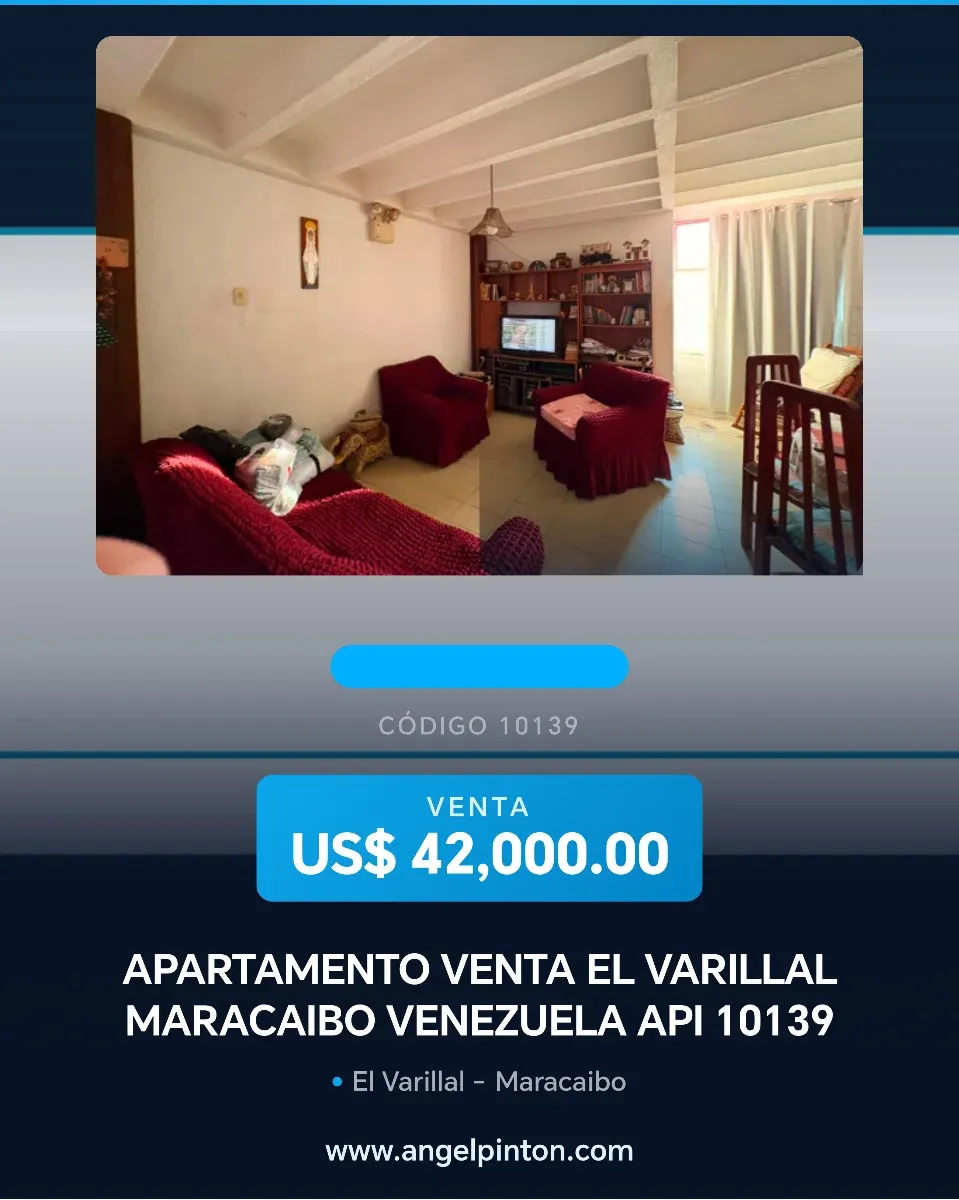 APARTAMENTO VENTA EL VARILLAL MARACAIBO VENEZUELA API 10139