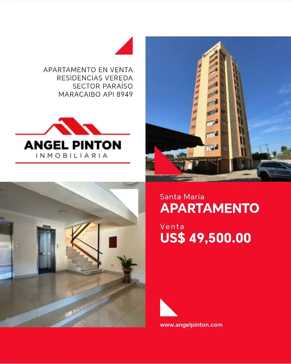 APARTAMENTO EN VENTA RESIDENCIAS VEREDA SECTOR PARAÍSO MARACAIBO API 8949