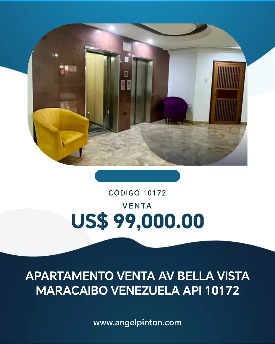 APARTAMENTO VENTA AV BELLA VISTA MARACAIBO VENEZUELA API 10172