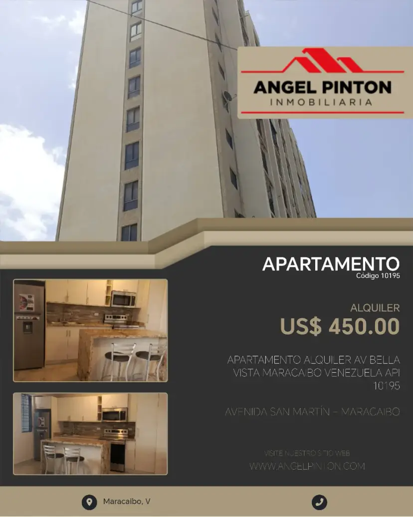 APARTAMENTO ALQUILER AV BELLA VISTA MARACAIBO VENEZUELA API 10195