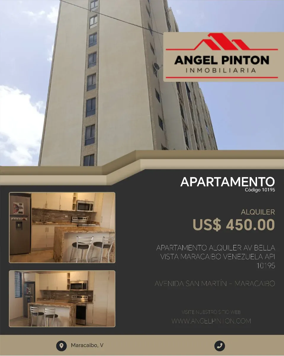APARTAMENTO ALQUILER AV BELLA VISTA MARACAIBO VENEZUELA API 10195