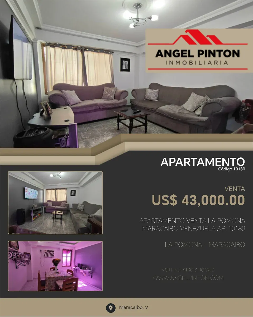 APARTAMENTO VENTA LA POMONA MARACAIBO VENEZUELA API 10180