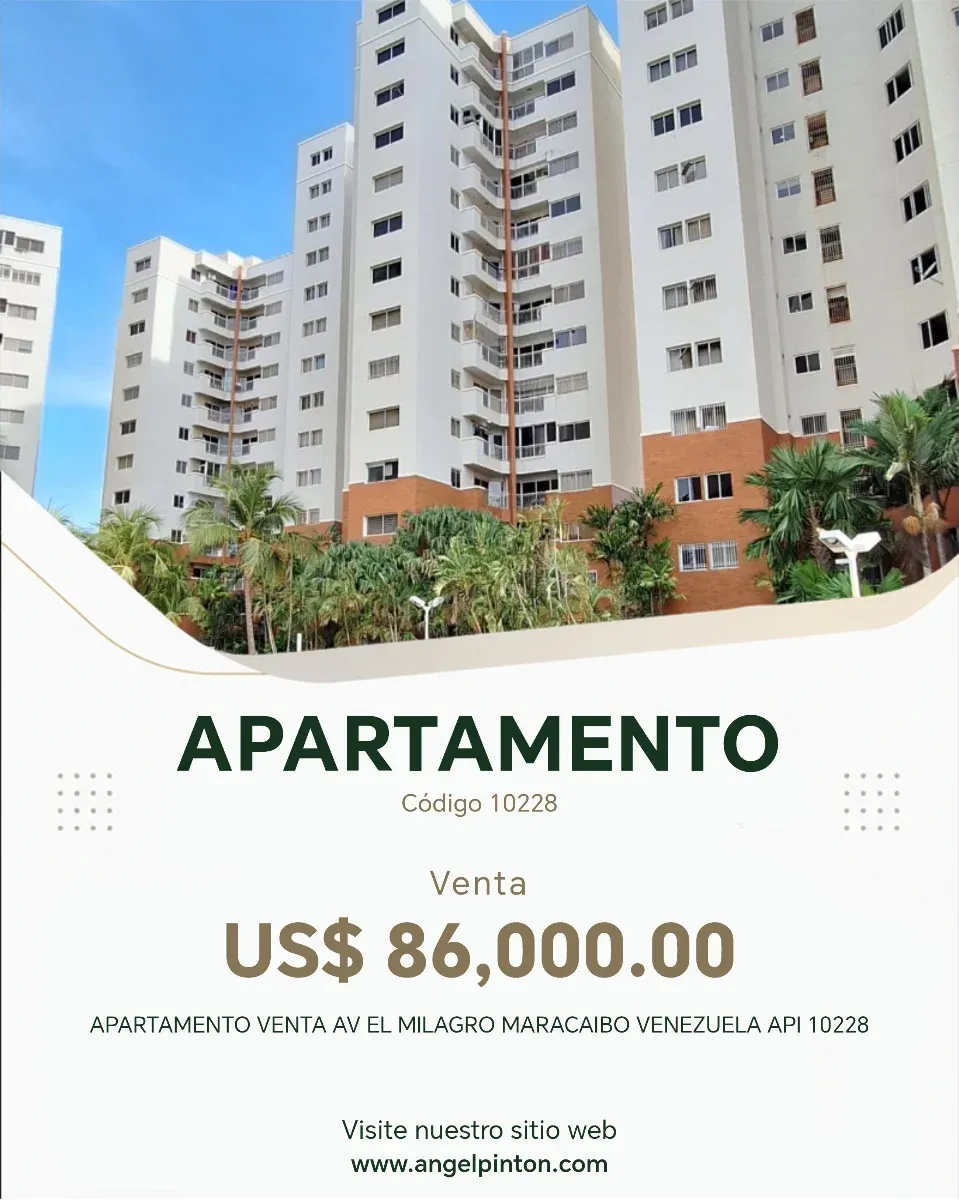 APARTAMENTO VENTA AV EL MILAGRO MARACAIBO VENEZUELA API 10228