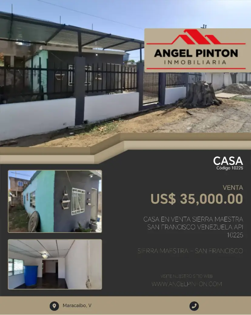 CASA EN VENTA SIERRA MAESTRA SAN FRANCISCO VENEZUELA API 10225