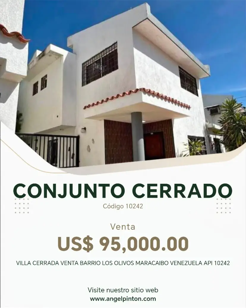 VILLA CERRADA VENTA BARRIO LOS OLIVOS MARACAIBO VENEZUELA API 10242