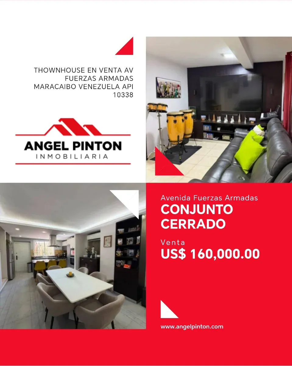THOWNHOUSE EN VENTA AV FUERZAS ARMADAS MARACAIBO VENEZUELA API 10338
