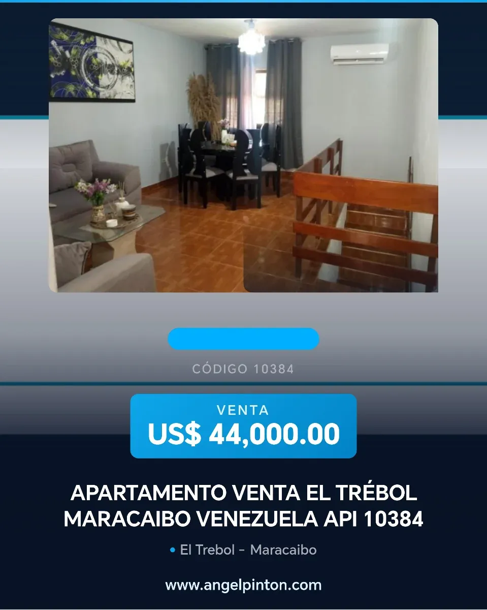 APARTAMENTO VENTA EL TRÉBOL MARACAIBO VENEZUELA API 10384