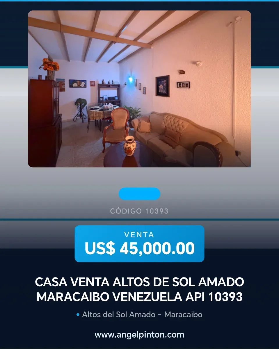 CASA VENTA ALTOS DE SOL AMADO MARACAIBO VENEZUELA API 10393