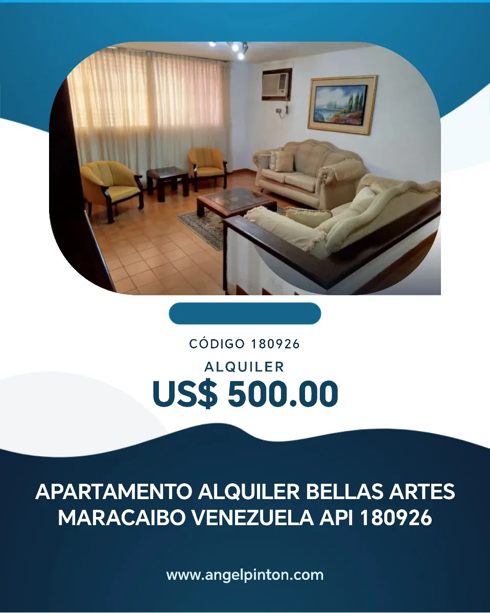 APARTAMENTO ALQUILER BELLAS ARTES MARACAIBO VENEZUELA API 180926