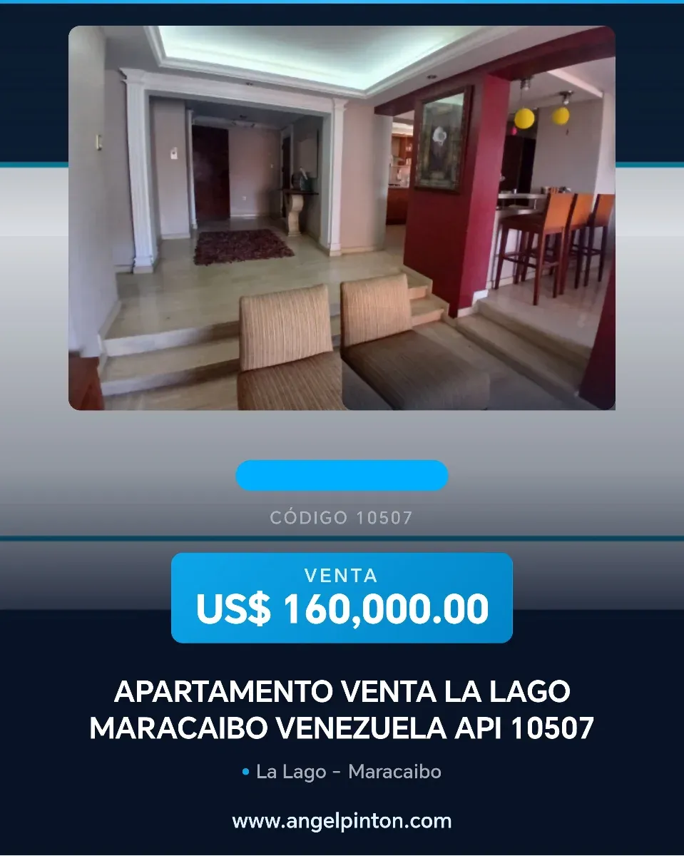 APARTAMENTO VENTA LA LAGO MARACAIBO VENEZUELA API 10507
