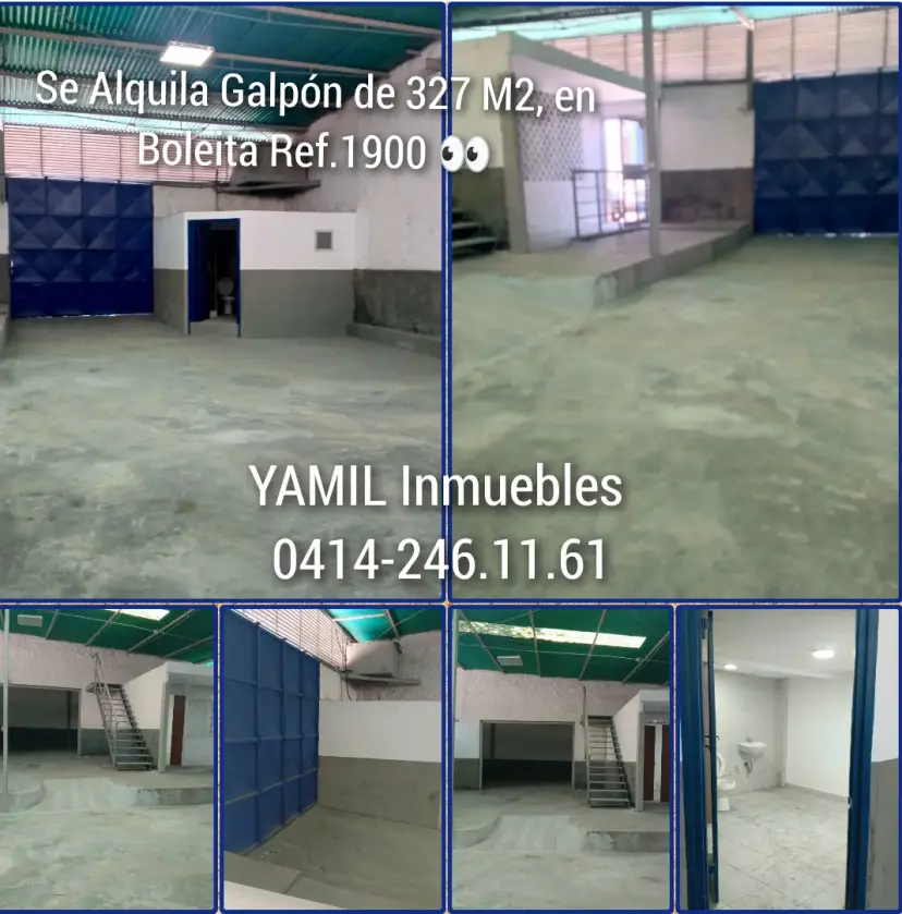 GALPON EN ALQUILER BOLEITA SUR DE 327 METROS 