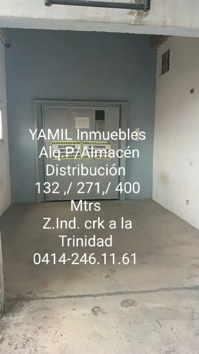 ALQUILER DE LOCAL INDUSTRIAL 132 MTRS X LA TRINIDAD 