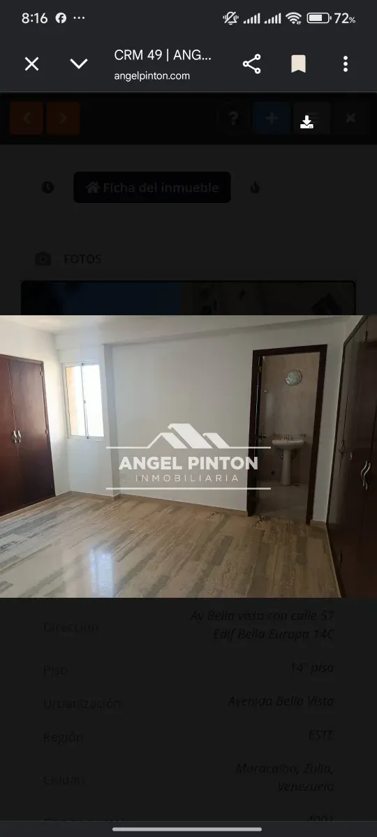 APARTAMENTO VENTA AV BELLA VISTA MARACAIBO VENEZUELA API 9852 - 9