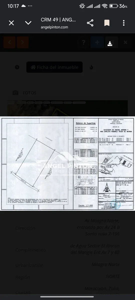 TERRENO VENTA MILAGRO NORTE MARACAIBO VENEZUELA API 10012 - 3
