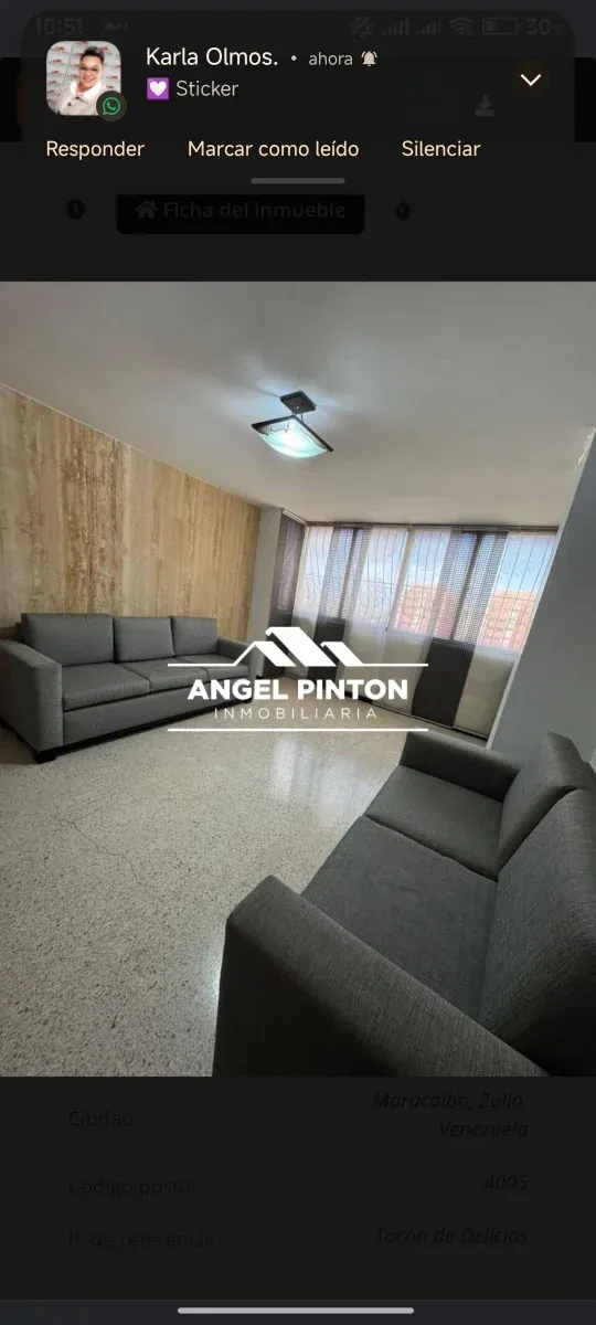 APARTAMENTO ALQUILER AV. LAS DELICIAS MARACAIBO VENEZUELA API 9956  - 2