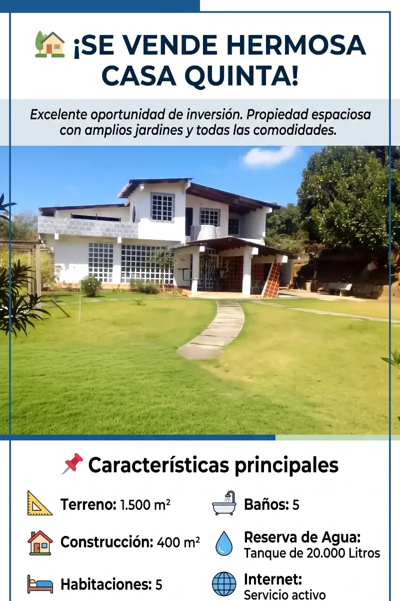 Se vende hermosa y espaciosa Casa Quinta ubicada en el Estado Miranda, Municipio El Hatillo