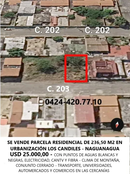Vendo parcela residencial en Calle cerrada, clima de montaña, Urb Los Candiles