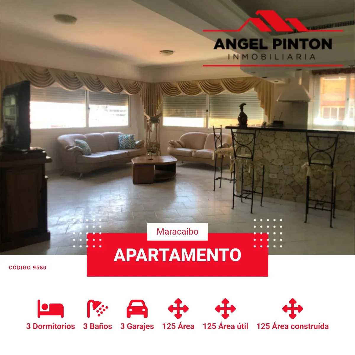 APARTAMENTO VENTA/ALQUILER AV. EL MILAGRO MARACAIBO VENEZUELA API 9580. Elluz Blanco 