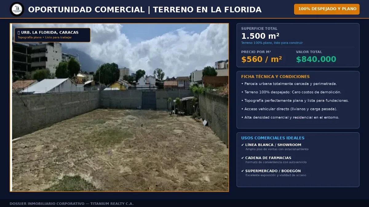 TERRENO COMERCIAL DE 1.500 m² LISTO PARA TRABAJAR EN LA FLORIDA - 3