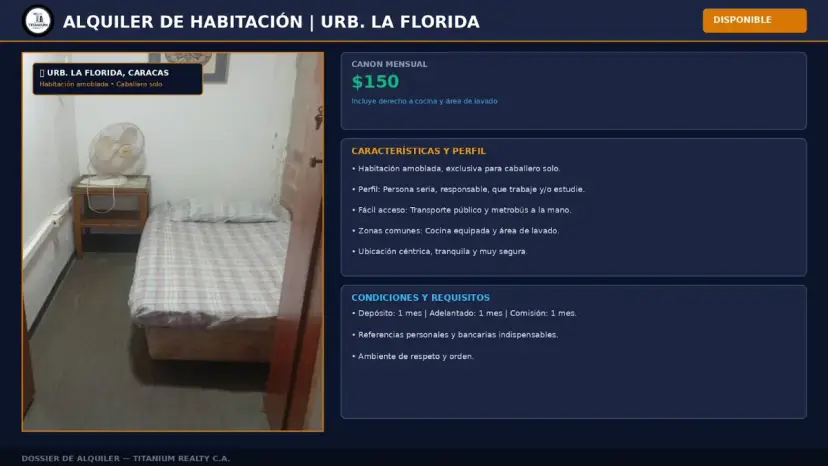 Se Alquila Cómoda Habitación en La Florida
