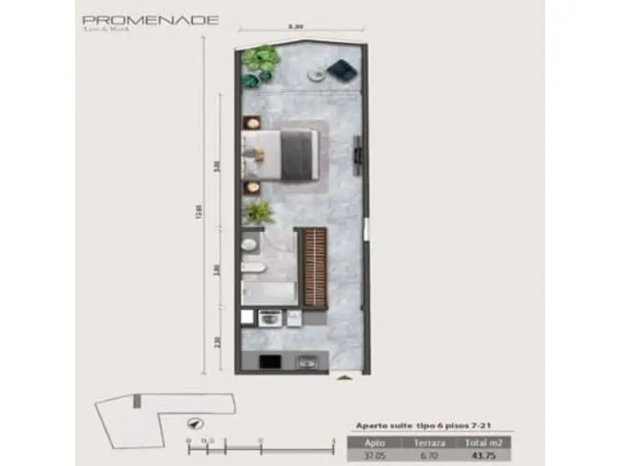 VENTA DE APARTAMENTO DE LUJO 43.75m2 TORRE PROMENADE, LAS MERCEDES - 2