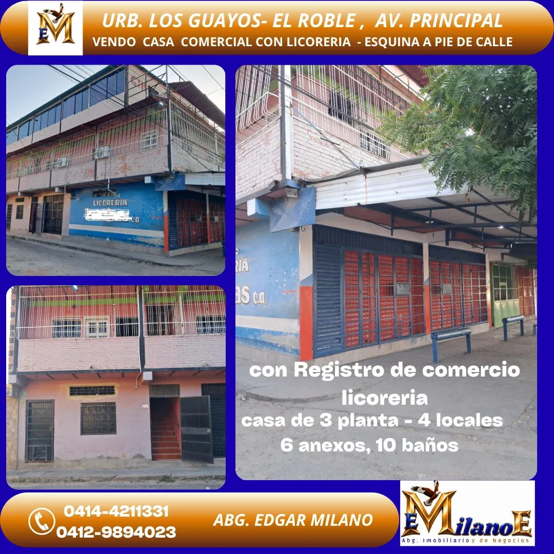 Casa comercial 3 plantas de esquina Los Guayos,  Valencia av ppal, a pie de calle, con licoreria - 10