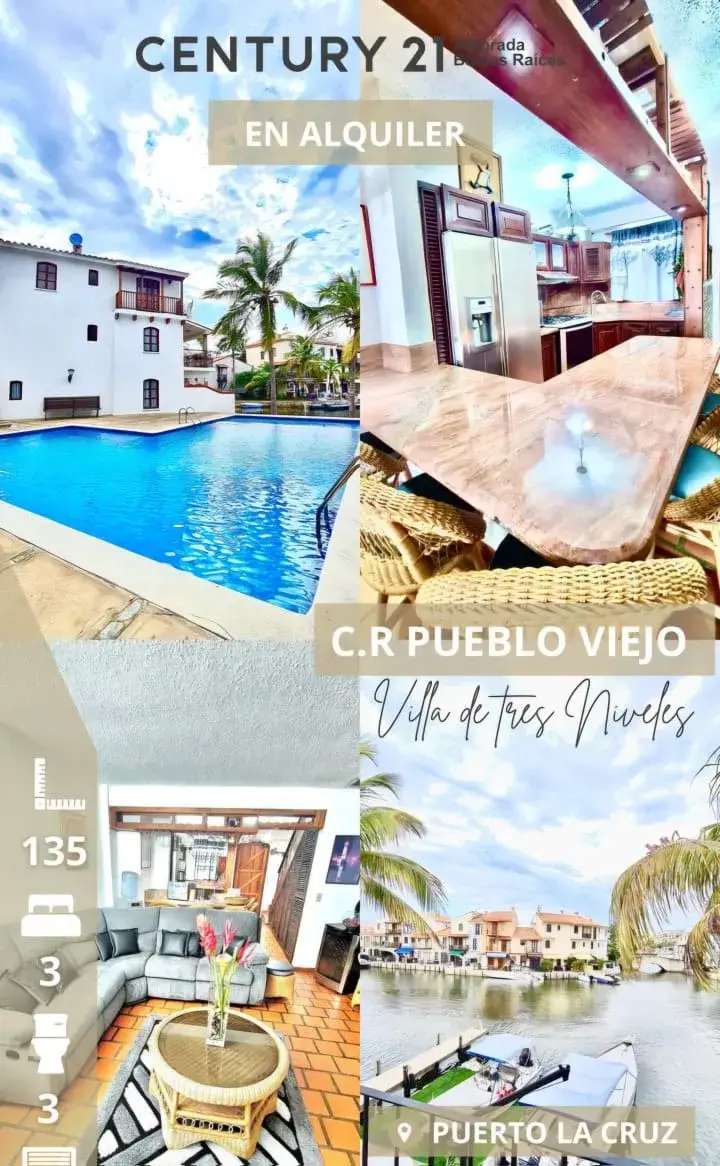 EN ALQUILER: Villa de 3 Niveles en C.R. Pueblo Viejo 🚤