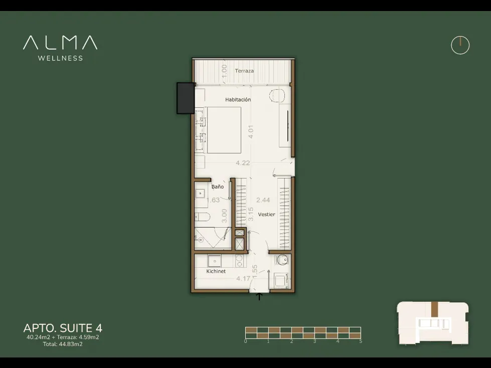 VENTA DE APARTAMENTO CON FINANCIAMIENTO, 44.83m², ALMA WELLNESS - 2