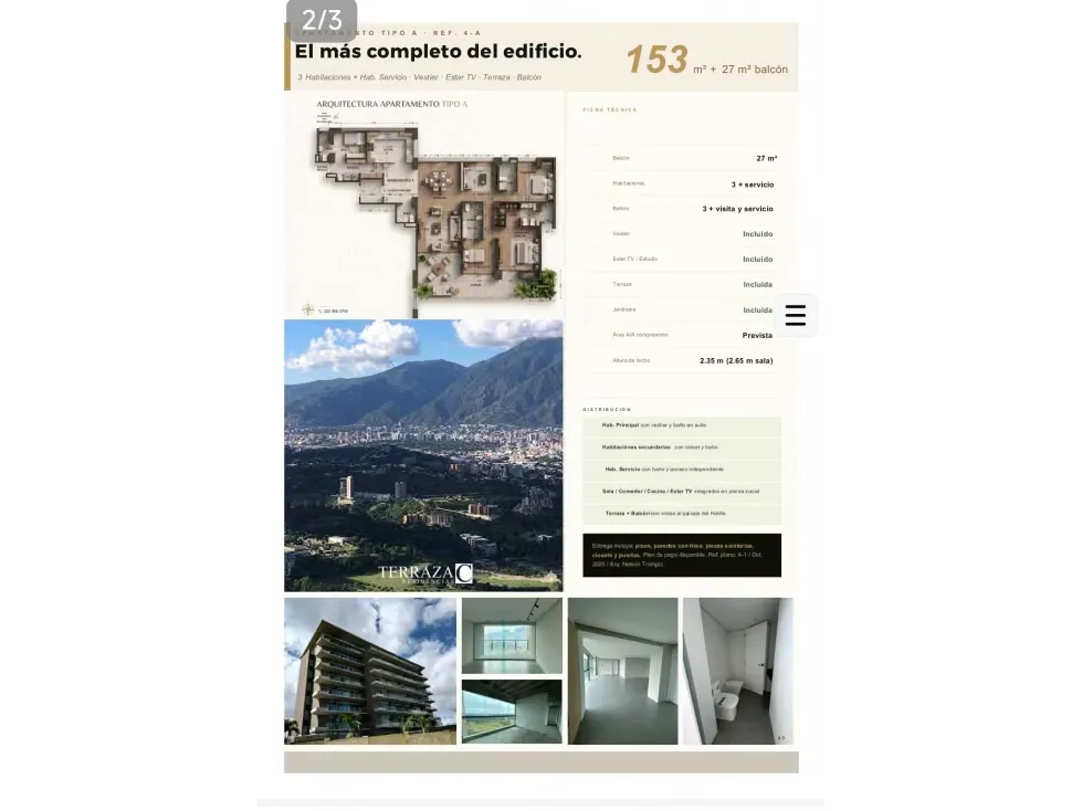 Apartamento🟢 1D Obra Gris/Financiado 180m 4H-5B-2P-1M ALTO HATILLO - 13