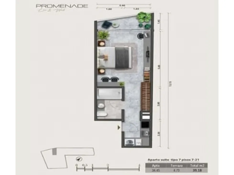 VENTA DE APARTAMENTO DE LUJO 39.18m2 TORRE PROMENADE, LAS MERCEDES - 2