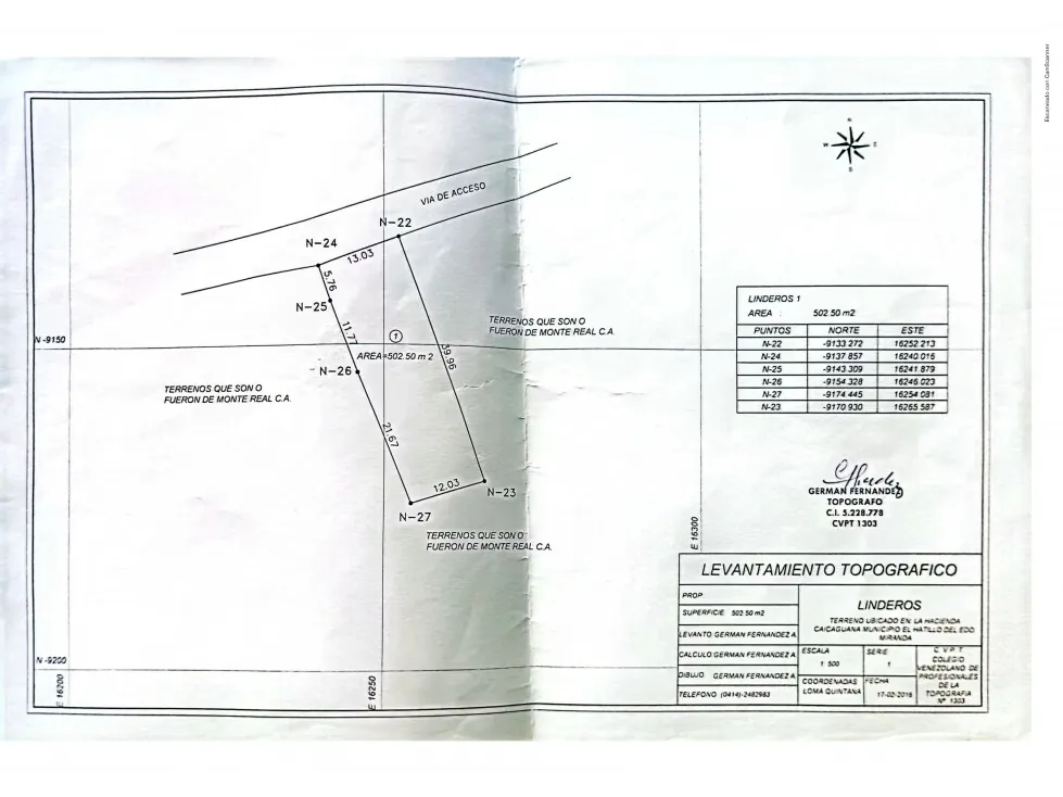 VENTA DE TERRENO EN SECTOR CAICAGUANA - EL HATILLO