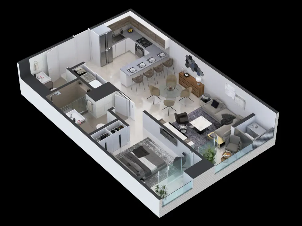 VENTA DE APARTAMENTO DE LUJO 75m2, LAS MERCEDES, BARUTA, CARACAS - 2